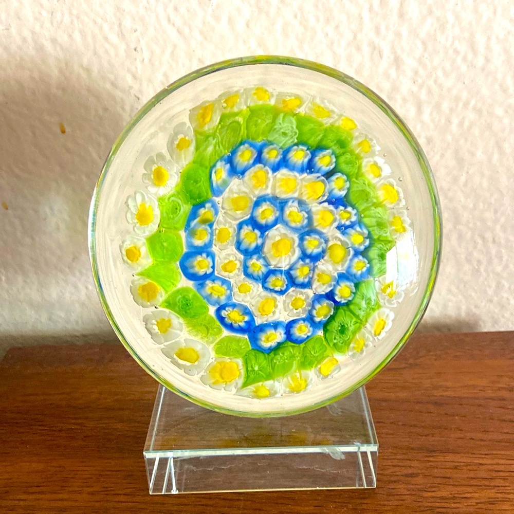 Vintage Murano Giant Paperweight on Stand